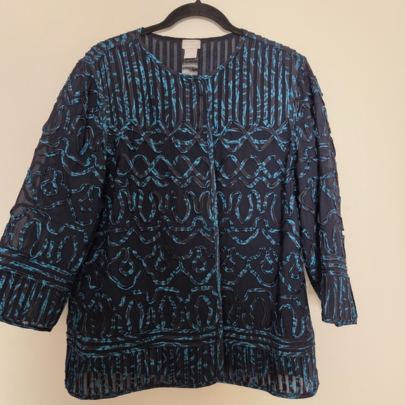 Chico's Travelers jacket Cardigan Size 2 - Picture 1 of 7